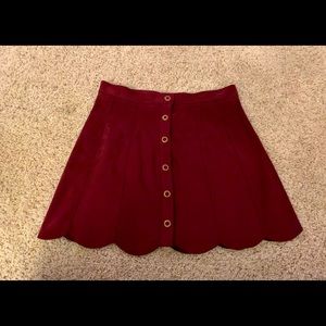 Kendall & Kylie Maroon Women’s Skirt Small, Button